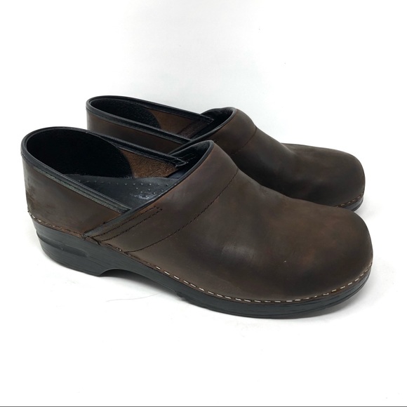 Dansko Shoes - Dansko distressed brown professional clog shoes